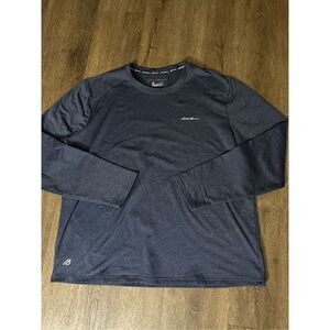 Eddie Bauer FreeDry Activewear Shirt Men's XL Long Sleeve Raglan Heather Blue